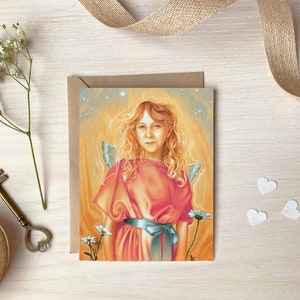 Litha Greeting Card, Solstice Summer Wicca Wish Card, Oil Painting by Sybiline