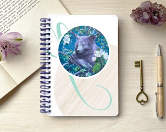 Little Bear Notebook, Hardcover Journal Notebook Aesthetic, Original Art Journal, Gift for Her, Gift for Writer or Artist