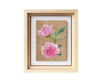 Rosa II - Miniature Flower Painting on Wood