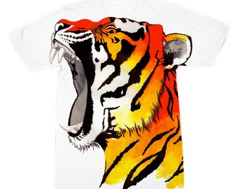 Endangered Animals : Tiger Premium Sublimation Adult T-Shirt