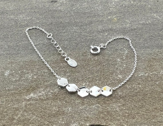 Silver 5 Beaded Bracelet. - Etsy