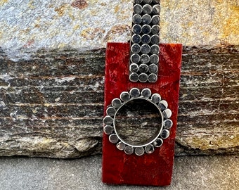 Silver and Coral pendant