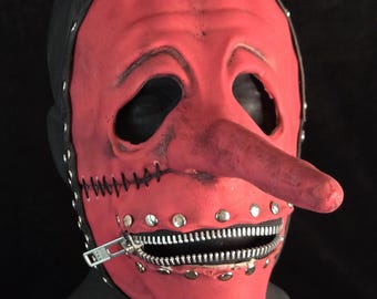 Liar Mask: Handmade latex mask with leather trim