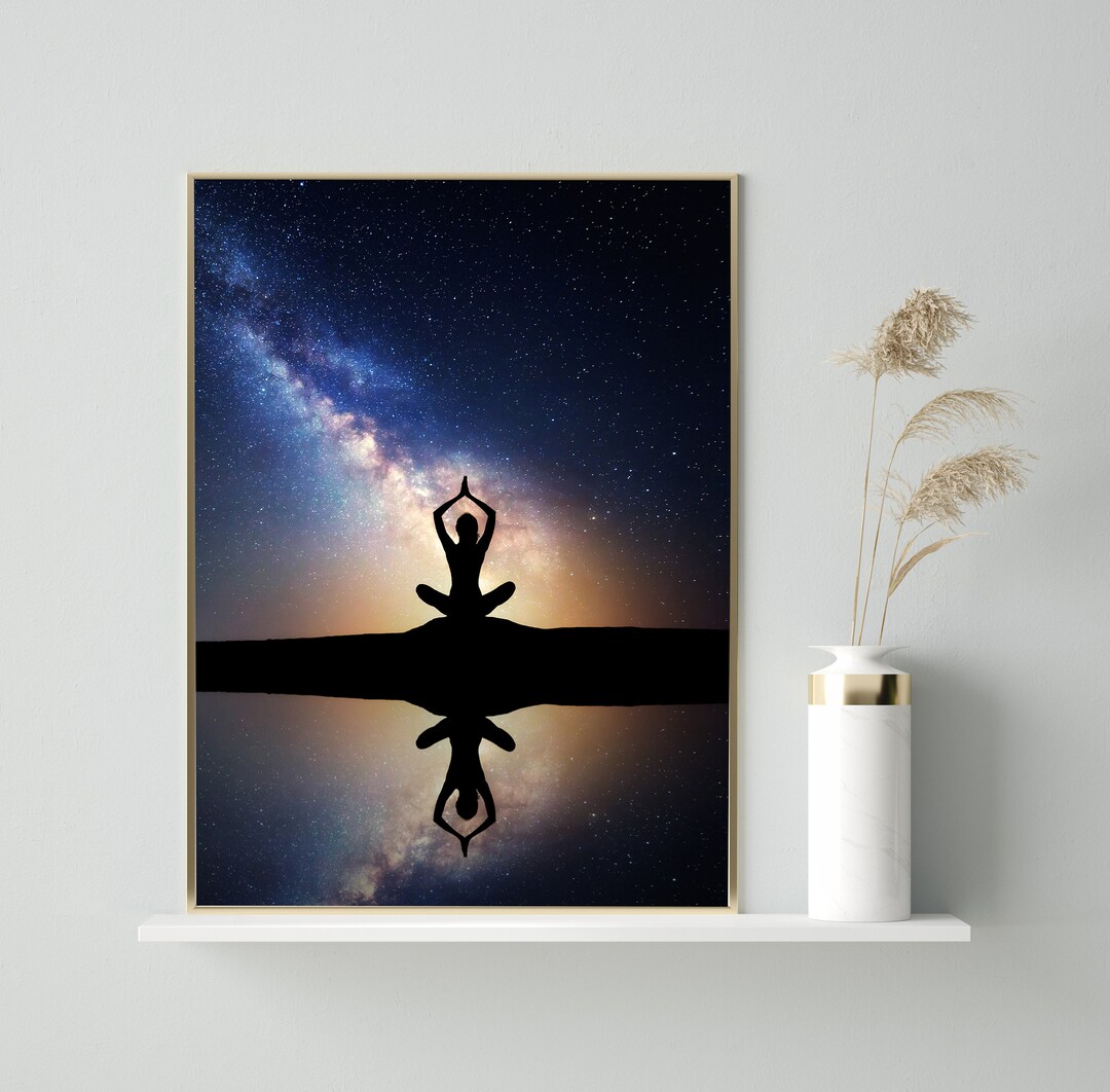 Yoga Print Wall Art Spiritual Yoga Night Sky Print Yoga Etsy India