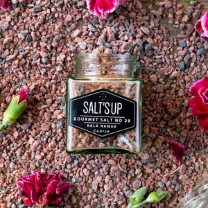 Kala Namak Coarse Salt I Indian Black Salt I Himalayan Black Salt | 80g / 2.82 oz Jar | Especially for Vegan Chefs