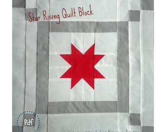 Star Rising, Quilt block pdf pattern