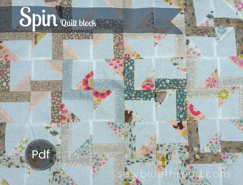 Spin, Quilt Block Pattern, Pdf Pattern Etsy