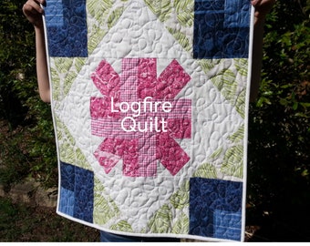 Logfire, table topper, pdf downloadable quilt top pattern, winter