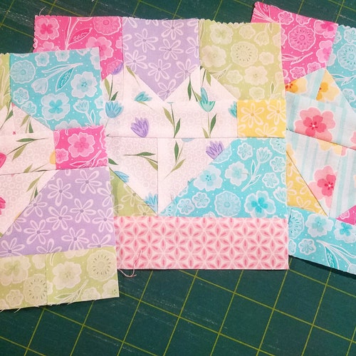 Heart Aflutter Quilt Block Pdf Pattern Downloadable Etsy