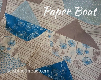 Paper Boat pdf quilt block pattern, super easy quilt block