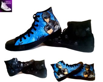 Video Game Inspired Painted Canvas Converse Shoes