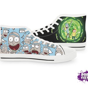 Rick and Morty TV Show Inspired High Top Converse