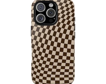 Brown Wavy Check IPhone Case