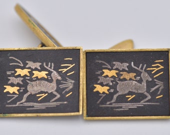 Lovely Pair of Gents Damascene  Toledo Cufflinks