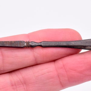 RARE Antique Steel Ear wax spoon & Tweezers with File  / Georgian c1700s