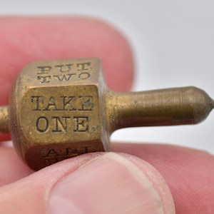 Lovely Spinning top , Teetotum, Brass Toy, Game