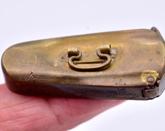 Rare Antique Violin shape Match vesta, Cigar cutter combination