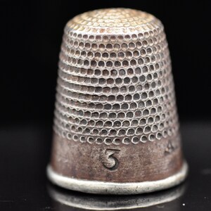 Antique Steel Thimble Abel. Morrell size 3 14 image 4