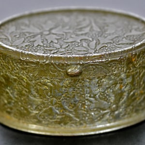 Antique Patent Flower Embossed tin / pill box