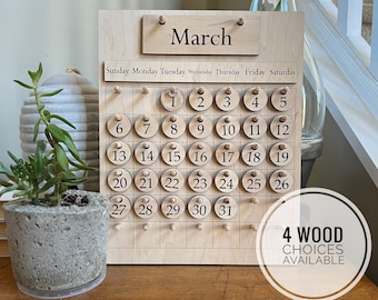 Wood School Calendar/ Homeschool Wood Calendar/ Perpetual Calendar/ Montessori Calendar/ Classroom Calendar/ Wooden Calendar/ Waldorf/