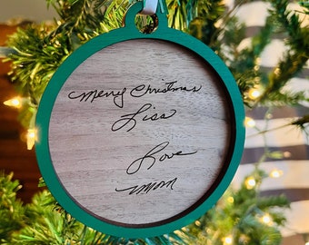 Handwriting Christmas Ornament/ Personalized Ornament/ Loss Ornament/ Children’s Gift Ornament/ Loved One’s Ornament/ Mom and Dad Gift