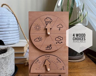 School Weather Dials/ Homeschool Wood Weather Chart/ Montessori Weather Chart/ Classroom Weather Chart/ Preschool Weather Chart