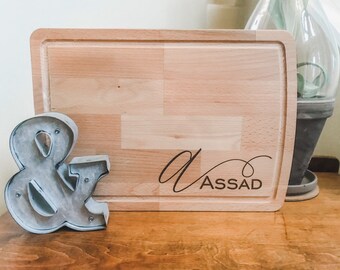 Monogram Last Name Engraved Cutting Board/ Charcuterie Board/ Chopping Board