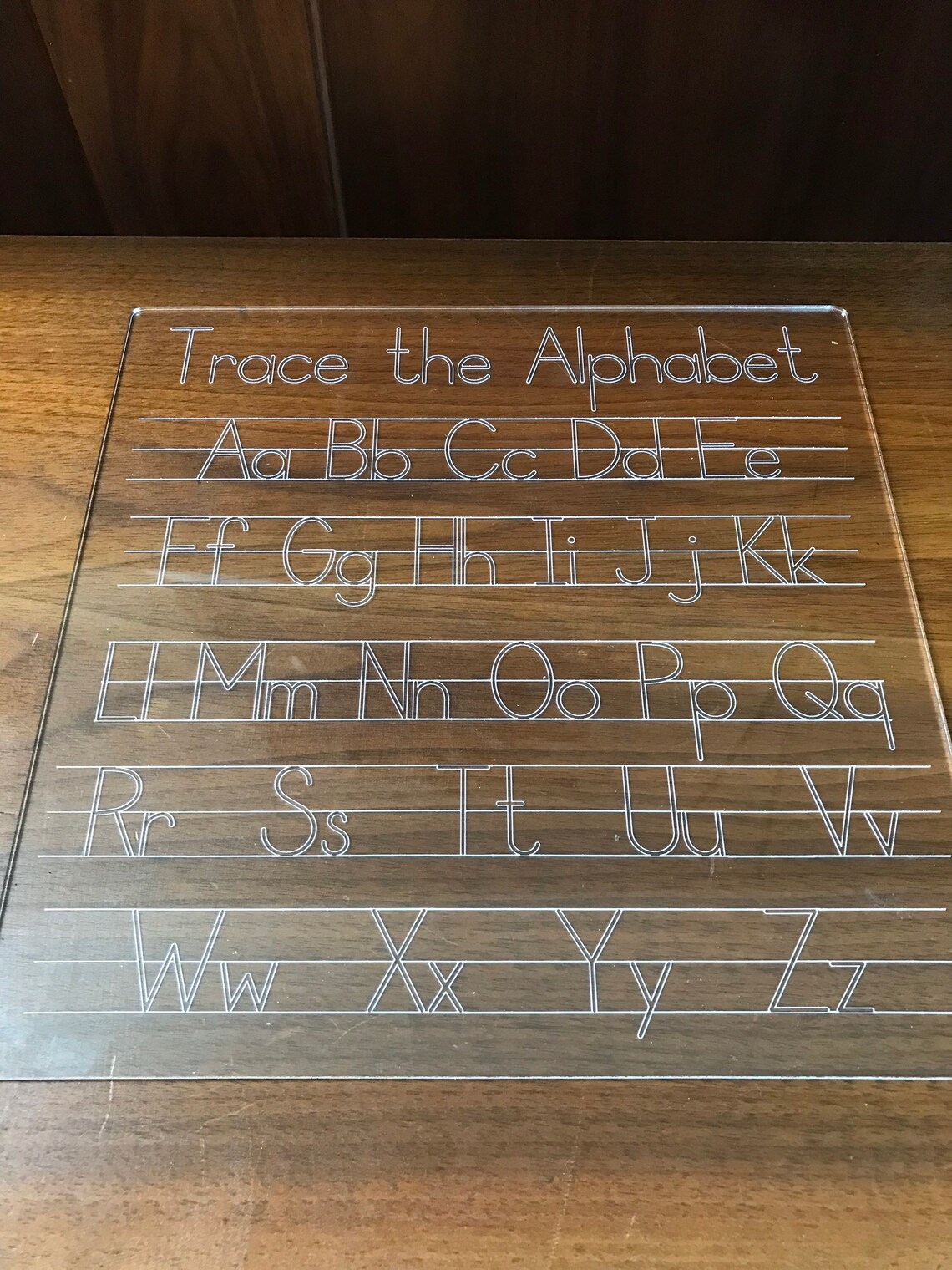 Alphabet Tracing Board/ Acrylic Alphabet Board/ Dry Erase Etsy