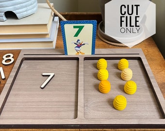 Learning Sensory Tray with Letters and Numbers Glowforge File/ SVG/ PDF/ PNG/ Homeschool File/ Preschool File/ School Cut File
