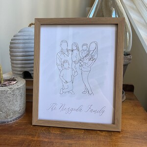 Personalized Line Drawing Family Portrait/ Minimalist Family Portrait/ Family Outline Portrait/ Couples Portrait/ Kids Portrait image 2