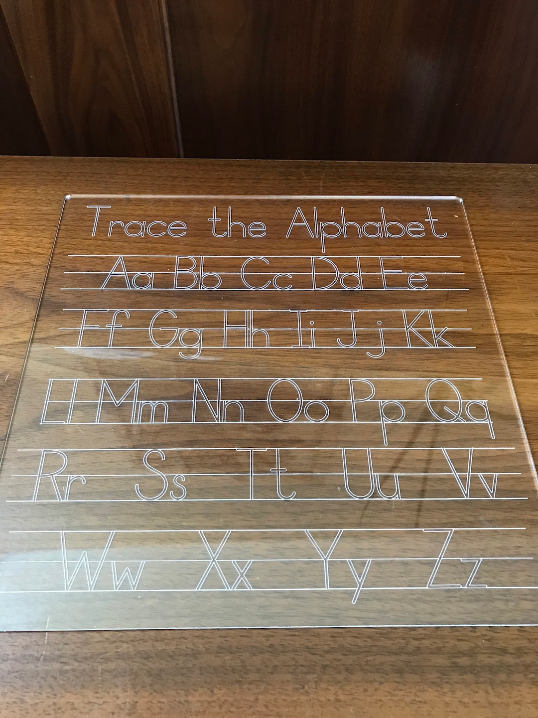 Alphabet Tracing Board/ Acrylic Alphabet Board/ Dry Erase Etsy