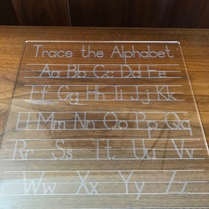 Alphabet Tracing Board/ Acrylic Alphabet Board/ Dry Erase Alphabet Board