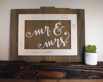 12 X 9 Inch 'mr and Mrs' Metal Steel Wall Art Ornament Craft Sign ...