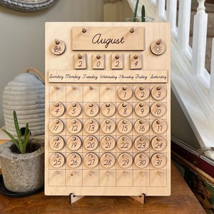 Wood School Calendar with Year, seasons, and weather - Curriculum included