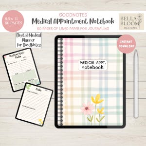 Digital Medical Journal, Doctor Appointment Tracker, Health Planner for iPad, Medical Notes Notebook, Chronic Illness Tracker, Goodnotes