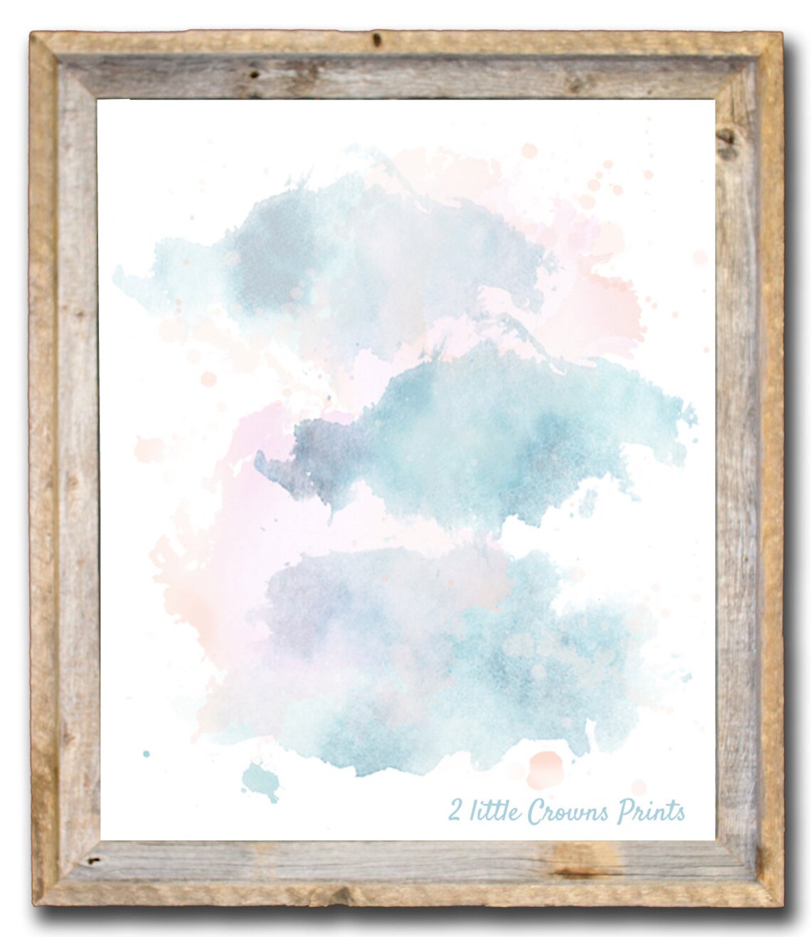 Abstract Watercolor Painting Printable Home Decor Abstract Aqua &amp; Coral ...