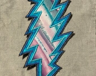 7.75” Handmade Sew-On Lightning Bolt Patch