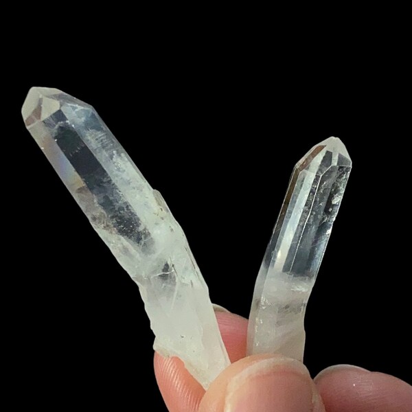 Lot of 2 Naturally Bent Lemurian Quartz Crystals from Santander, Colombia