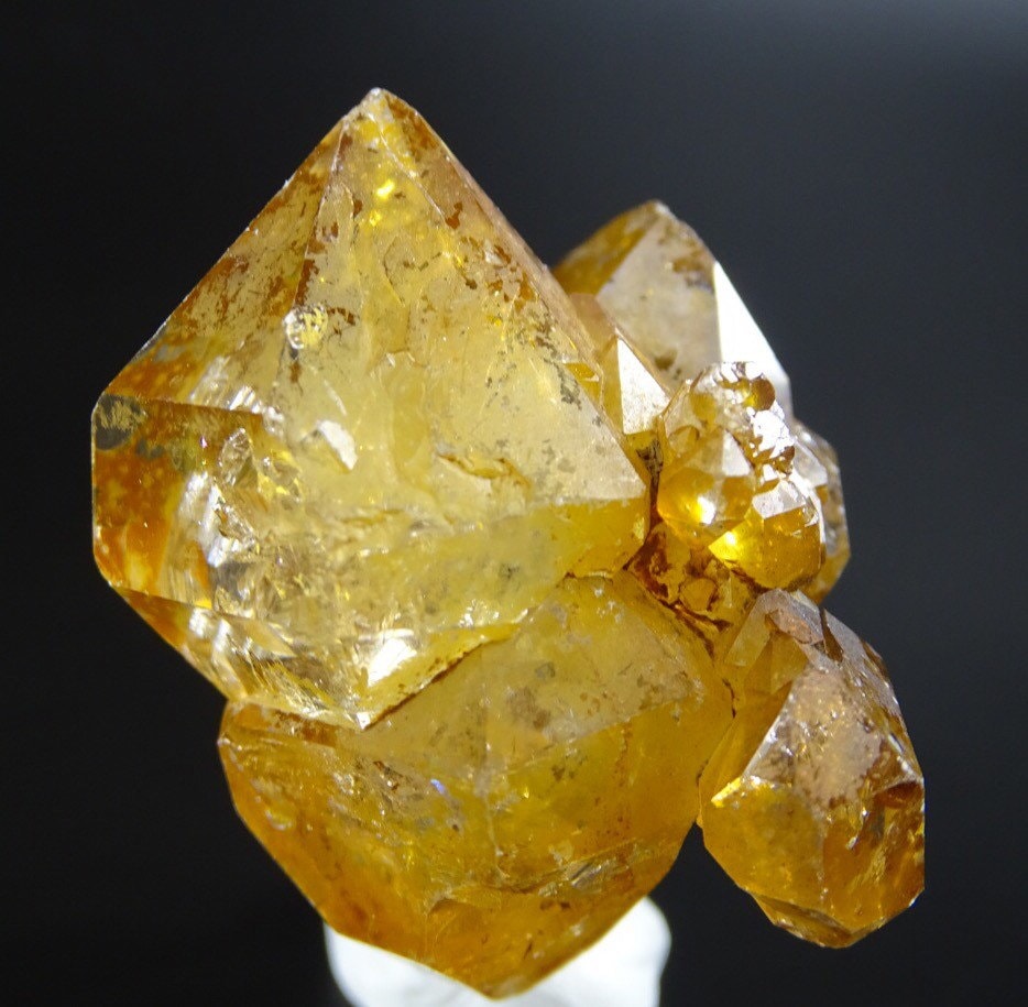 Clear, Naturally Orange Coated, Quartz Crystal Cluster