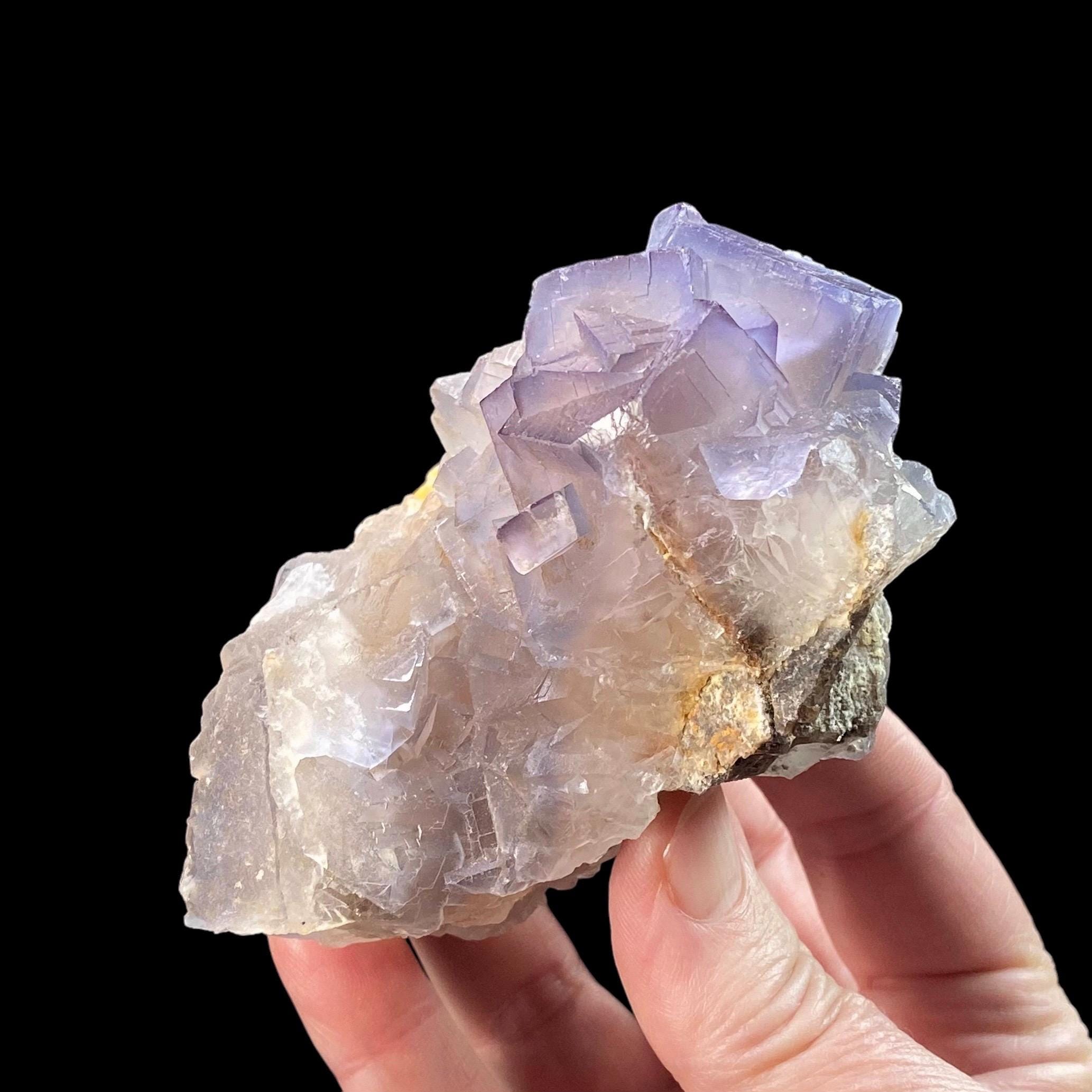 ブルーグレーパープルフローライトキューブクラスター - パキスタン