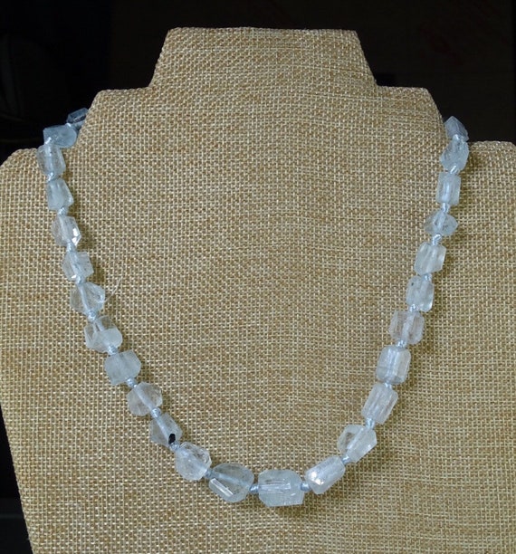 Polished Aquamarine Chunk Necklace