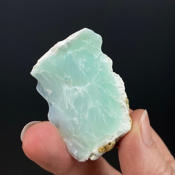 Chrysopal, Prase Opal, Green Common Opal Rough Specimen with Kaolinite from Indonesia