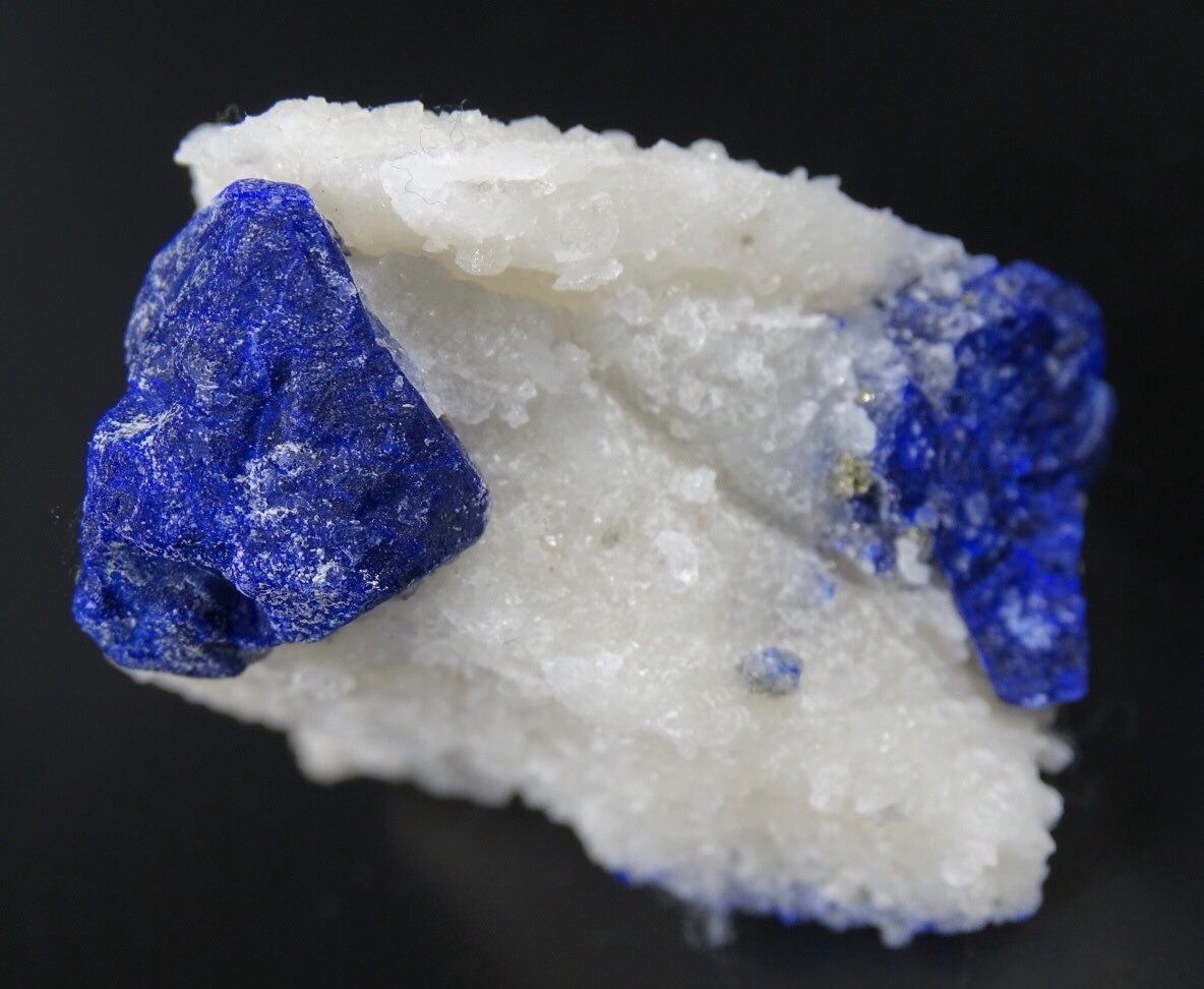 Lapis Crystals on an Etched Marble Matrix