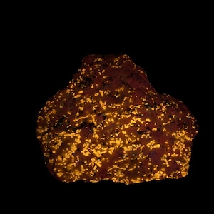 Fluorescent Wollastonite on Calcite from Nobel Pit, Sterling Hill Mine, New Jersey
