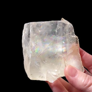 Yellow Calcite Specimen with Rainbows