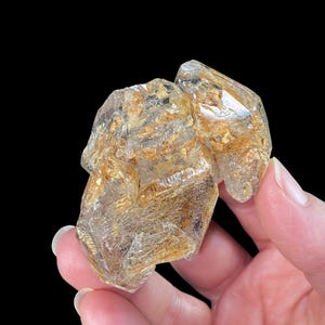 Skeletal Fenster Quartz Crystal Cluster with Golden Clay Inclusions