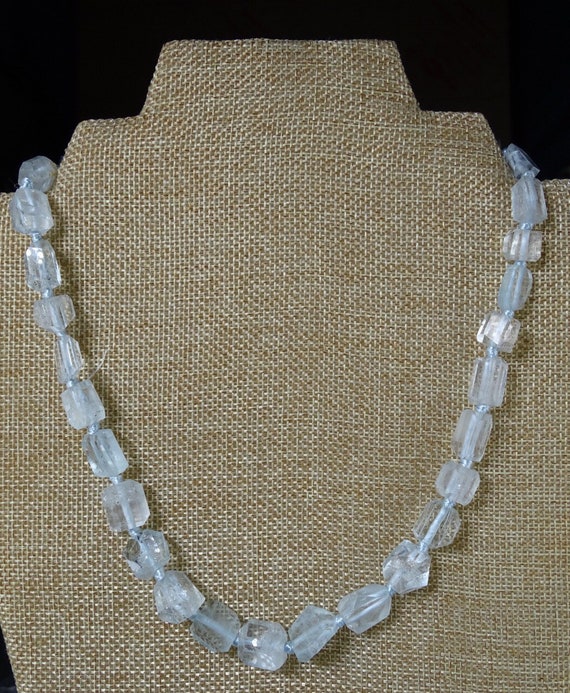 Polished Aquamarine Chunk Necklace