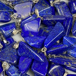 ONE (1) Lapis Lazuli & Pyrite Polished Pendant