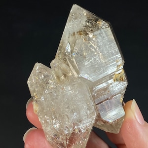Double Terminated Twin Fenster Skeletal &quot;Diamond&quot; Quartz Crystal Cluster