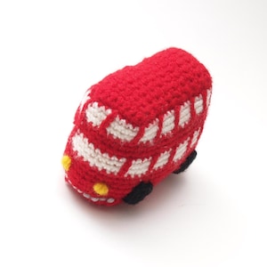 London bus, red bus, double decker bus, british red bus, amigurumi bus, crochet bus, crochet kaychain